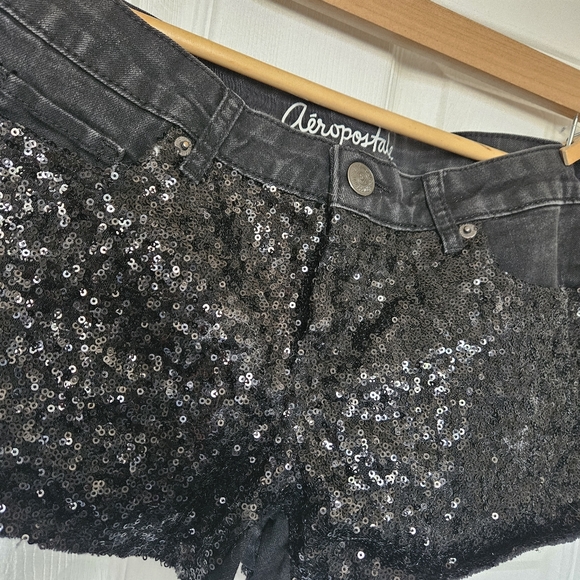 Aeropostale shorty sequin denim jeans shorts - Picture 2 of 8